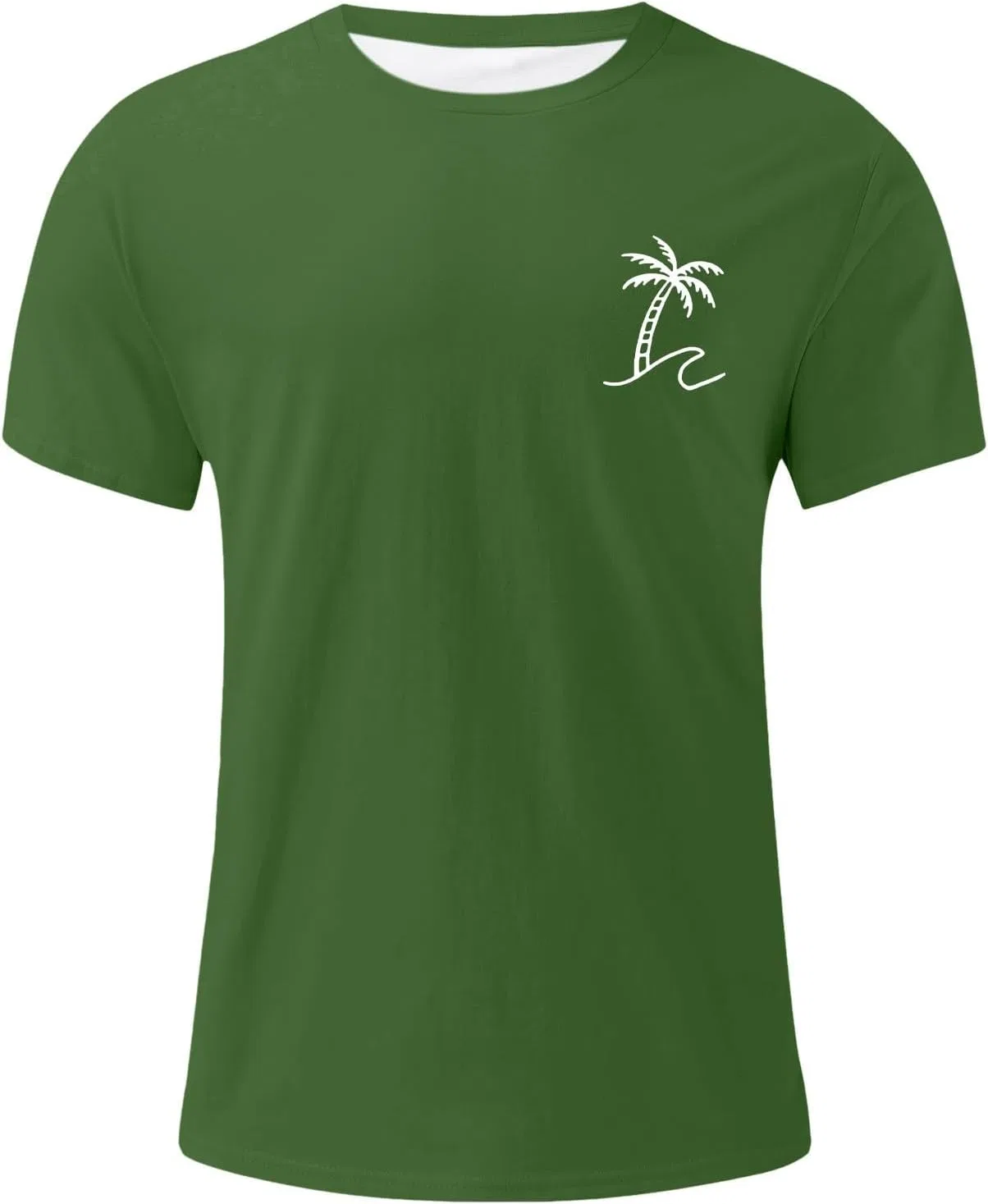 Мужская футболка с принтом пальмы, Summer Casual, Dark Green — фото 3