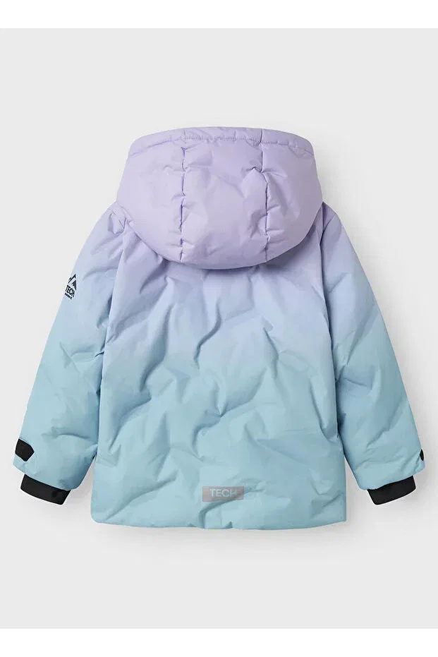 Детский пуховик для девочек с капюшоном Lilac girl's puffer jacket 13242541 Name It, Lilac — фото 4