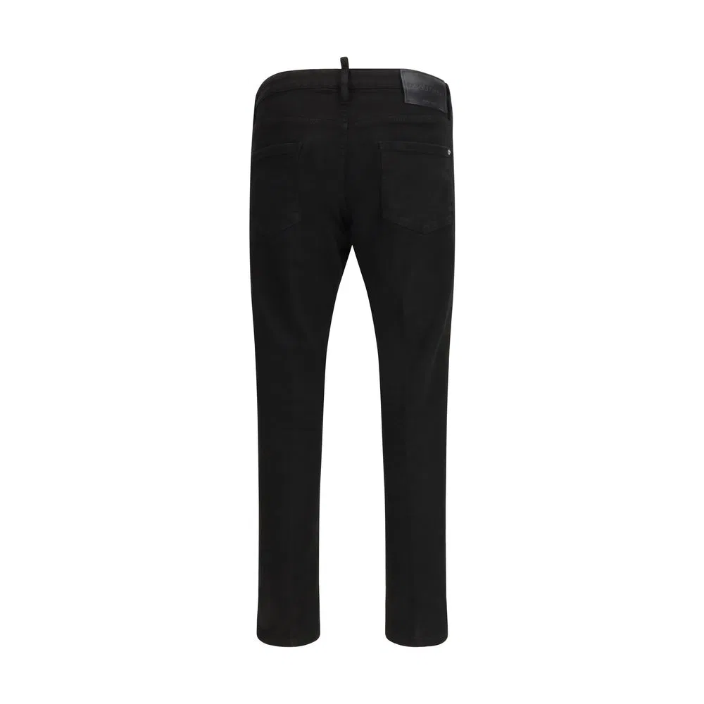 Мужские джинсы зауженного кроя Black Cotton Slim Fit Jeans Dsquared2, Black — фото 2