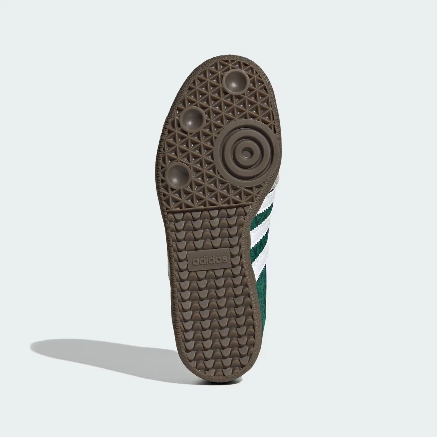 Детские кроссовки из натуральной кожи Samba OG Adidas Originals, темно-зеленый/белый/коричневый — фото 3