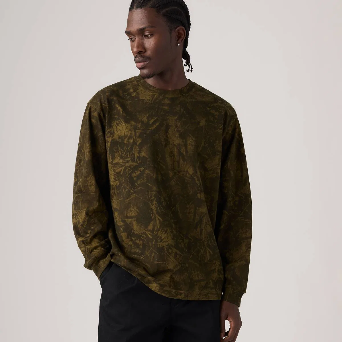 Рабочая футболка с длинными рукавами Levi's, Raleigh Camo Dark Olive - Green