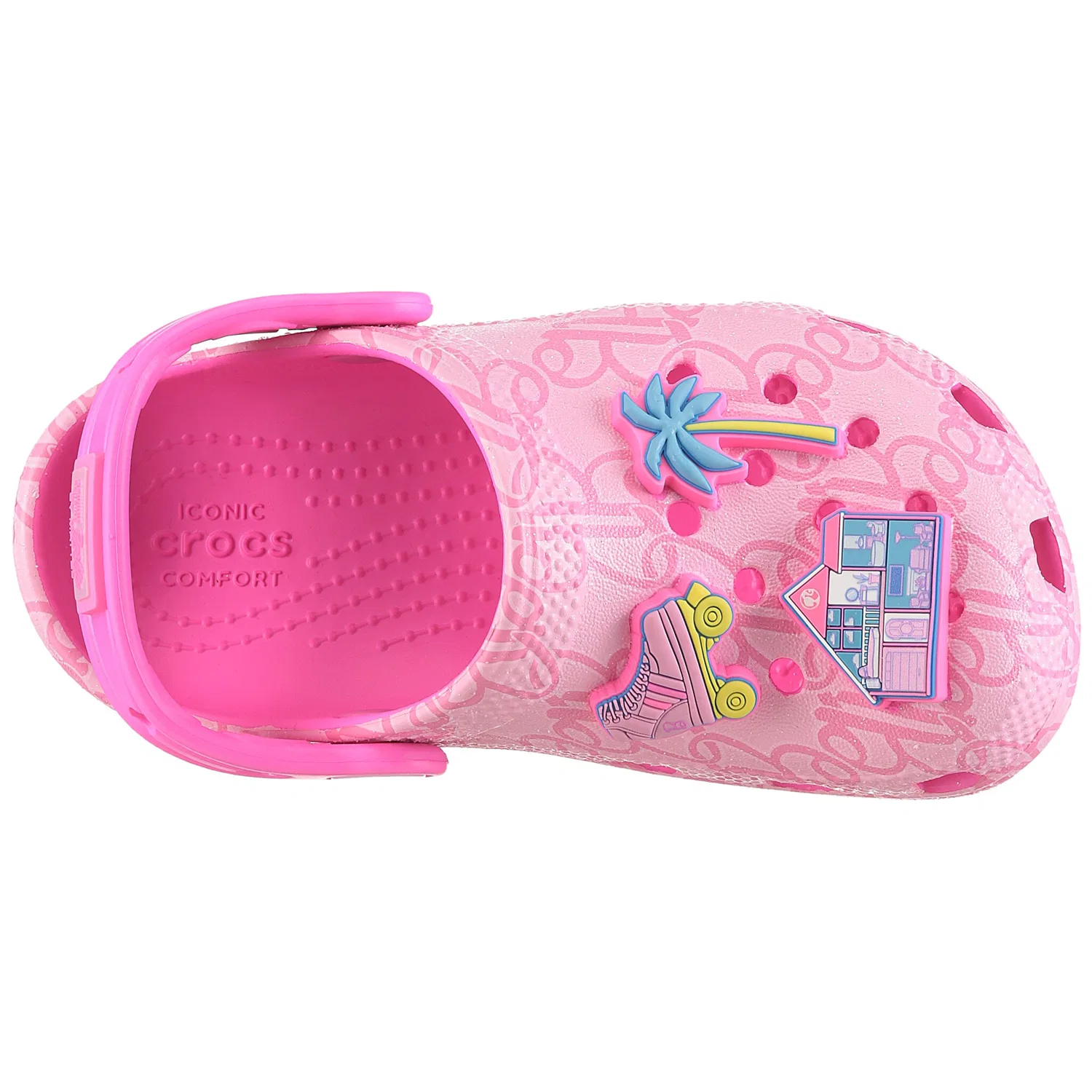 Детские клоги Barbie с принтом Crocs, Pink Multi — фото 3