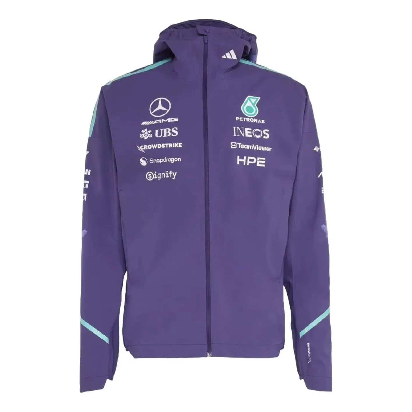Мужская куртка Mercedes - AMG Petronas F1 Team Vanda Bloom Rain Jacket 'Dark Purple' adidas, Dark Purple