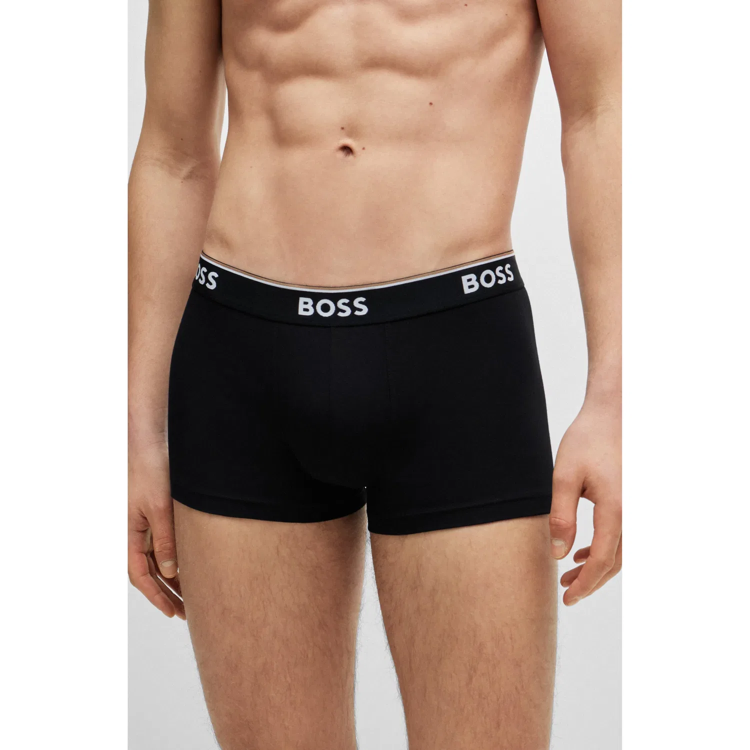 Мужские трусы-боксеры из эластичного хлопка BOSS, Gray Melange/Anthracite Melange/Black — фото 2