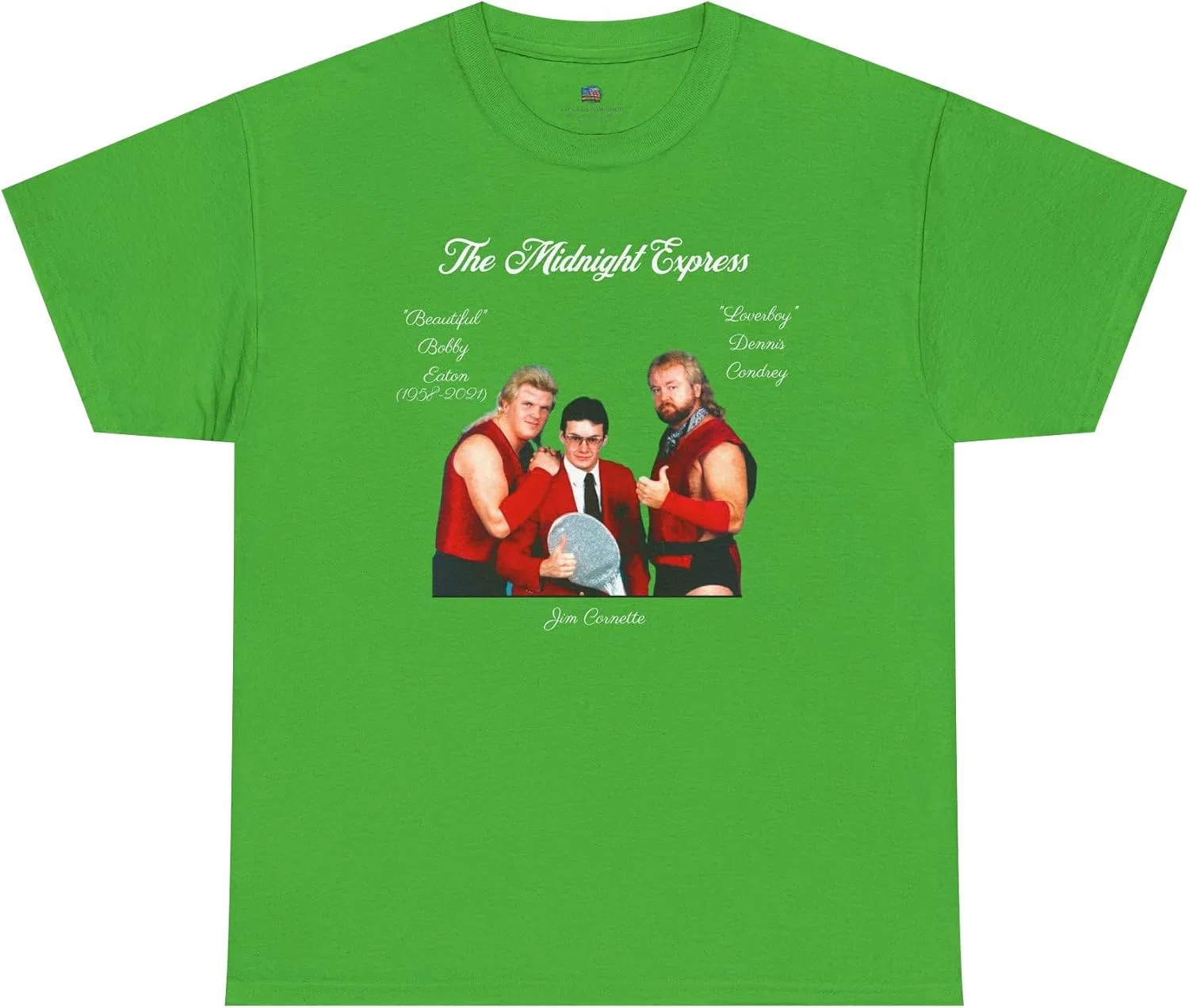 Мужская футболка с принтом Wrestling Fan, Heavy Cotton Top, Electric Green