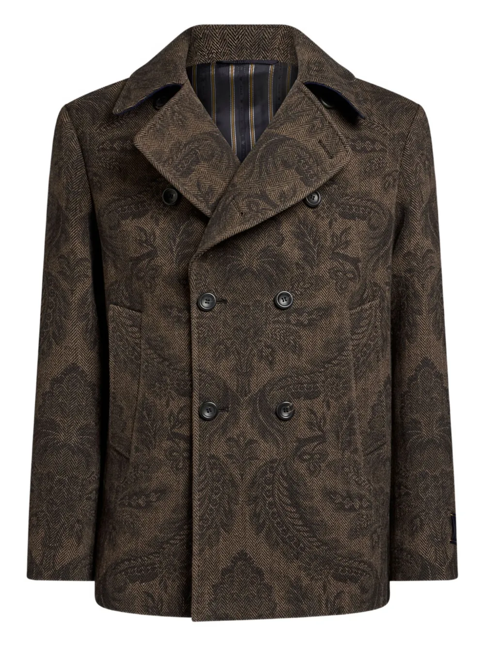 

Бушлат с узором в елочку ETRO, коричневый