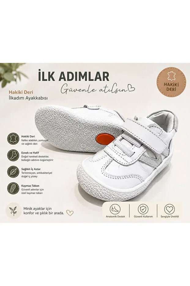 Детские балетки для девочек из натуральной кожи Basics Lepi Kids, White