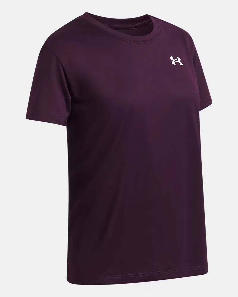 Футболка для девочек с коротким рукавом из быстросохнущей ткани UA Tech UnderArmour, Purple Echo/White — фото 3