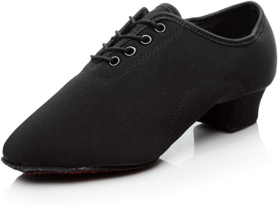 

Танцевальные туфли SWDZM для мужчин и женщин для бальных танцев с шнуровкой, современные латинские, для сальсы, для выступлений и репетиций, черный