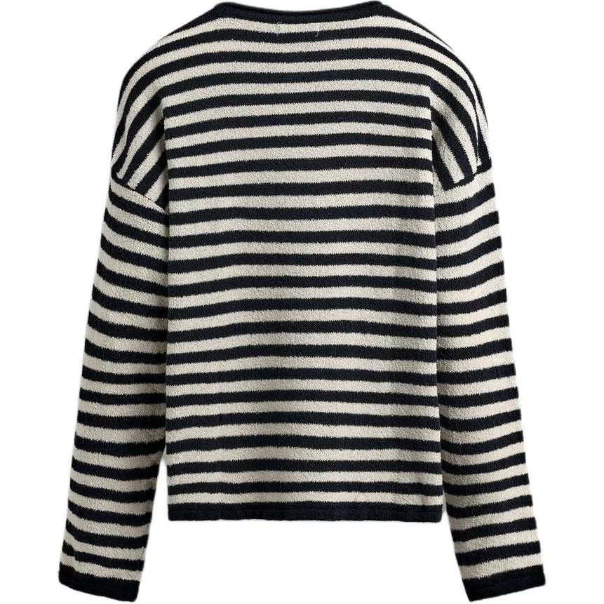 Мужской свитер с полосатым принтом и круглым вырезом ZARA, Stripes — фото 3