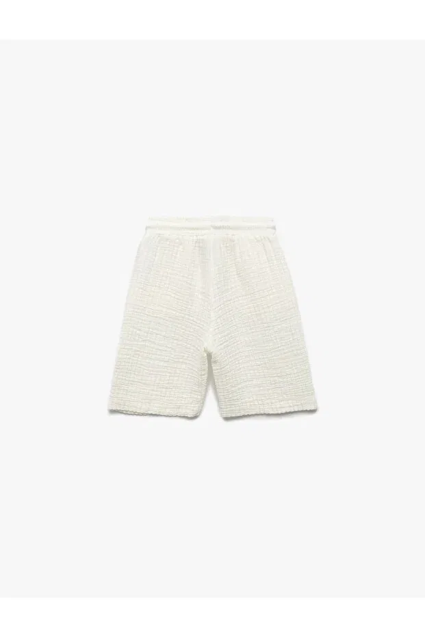 Детские шорты для мальчиков хлопковые Straight Leg Koton, Ecru Patterned — фото 2