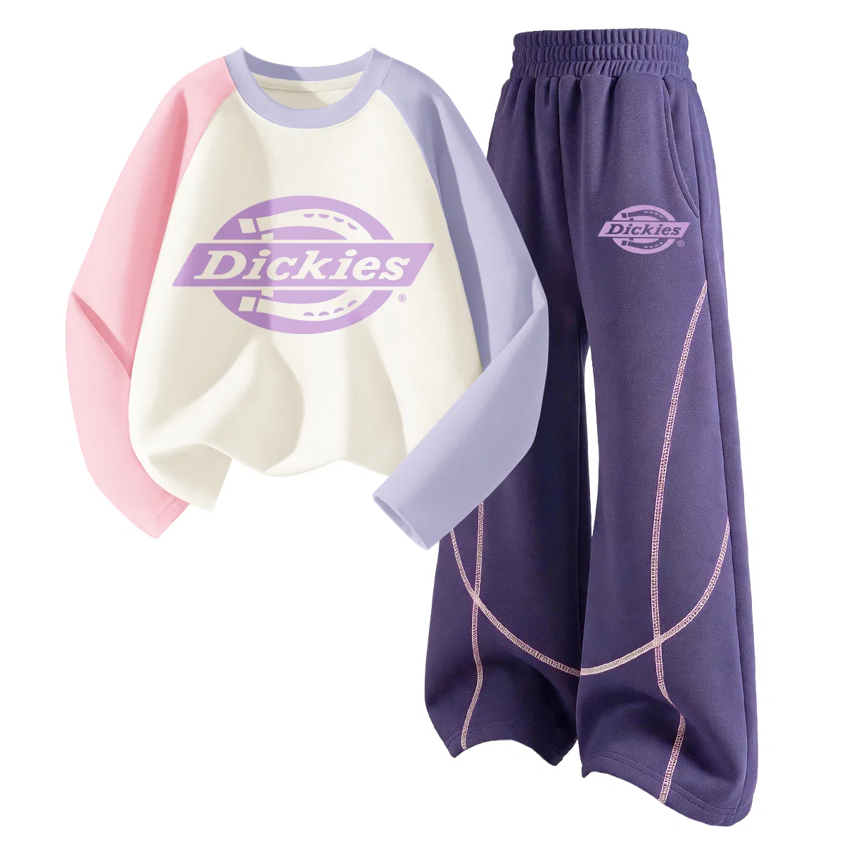 Детский спортивный костюм с круглым вырезом Dickies, Suno Rose Purple+Suno K Navy Blue — фото 3