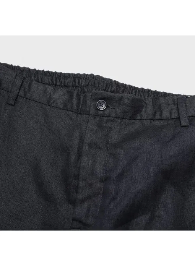 Брюки минималистичные однотонные Zara, темно-синий — фото 4