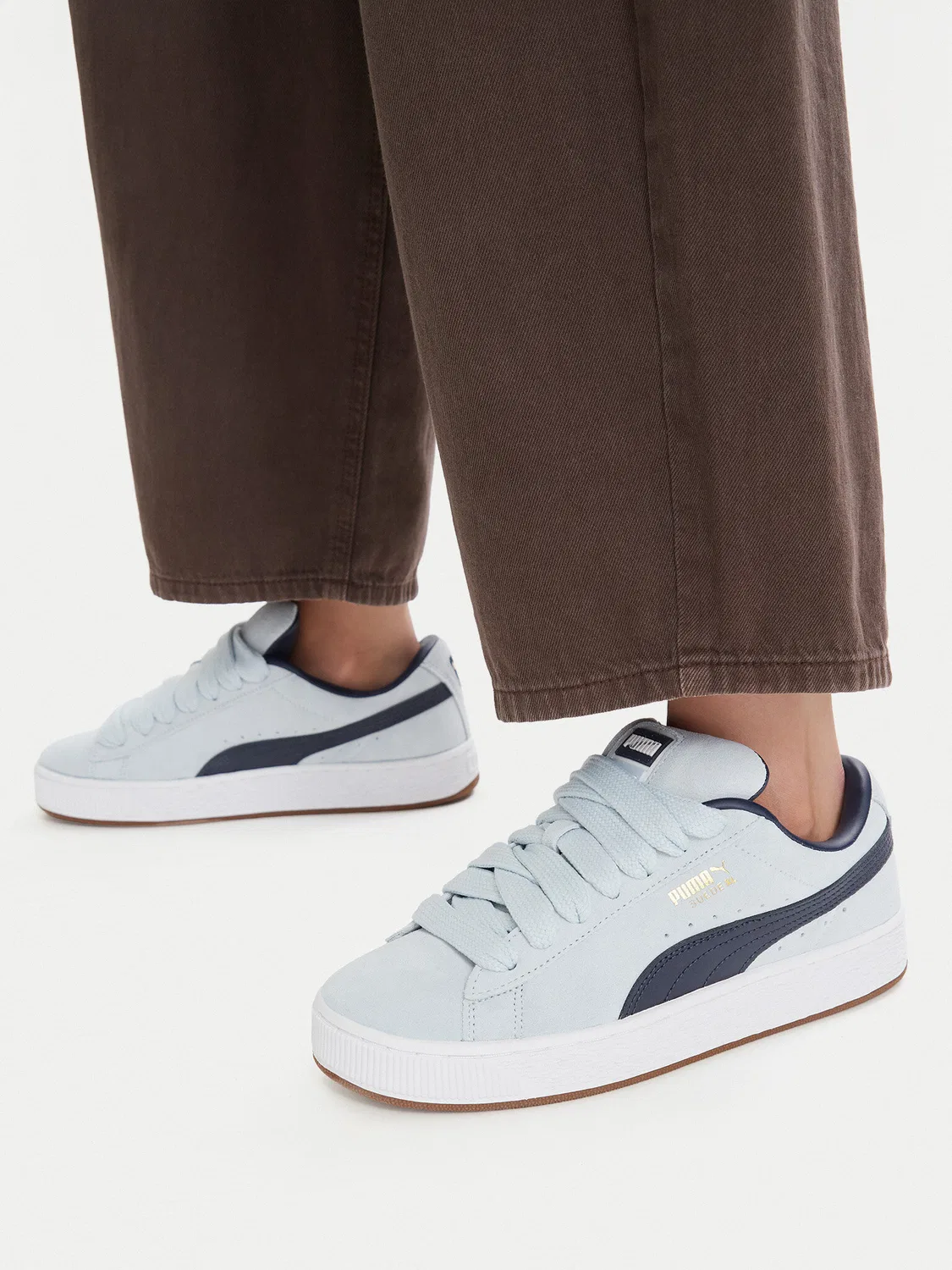 Кроссовки небесно-голубые для мальчика Suede Jr Puma, голубой