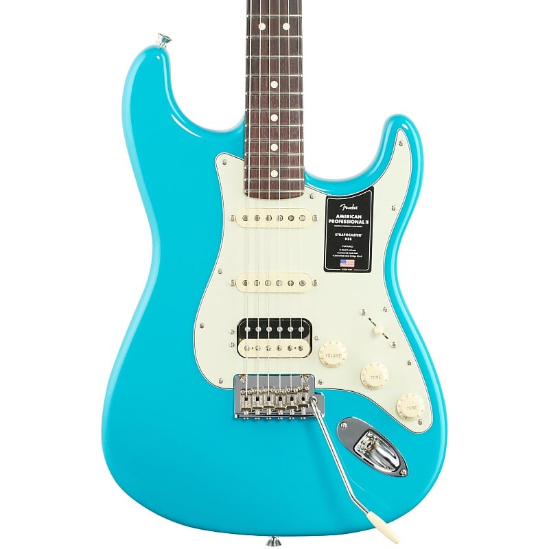 

Электрогитара Fender American Pro II HSS Stratocaster, гриф из палисандра (с футляром), Miami Blu 113910719