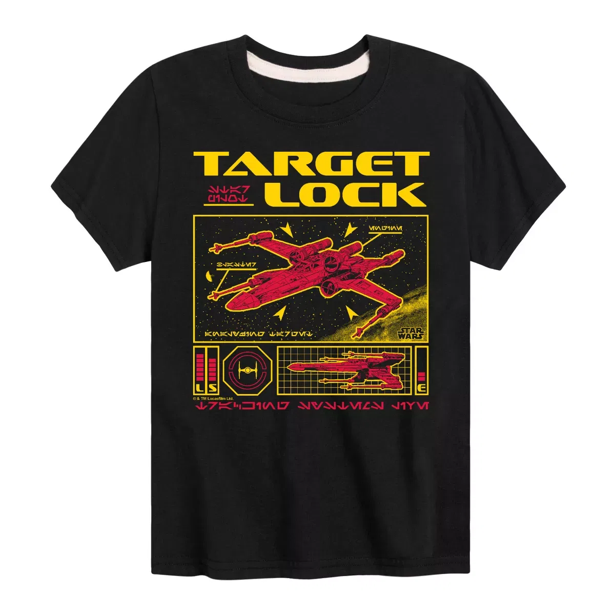 Детская футболка с принтом X-Wing Target Lock Star Wars, Heather Charcoal