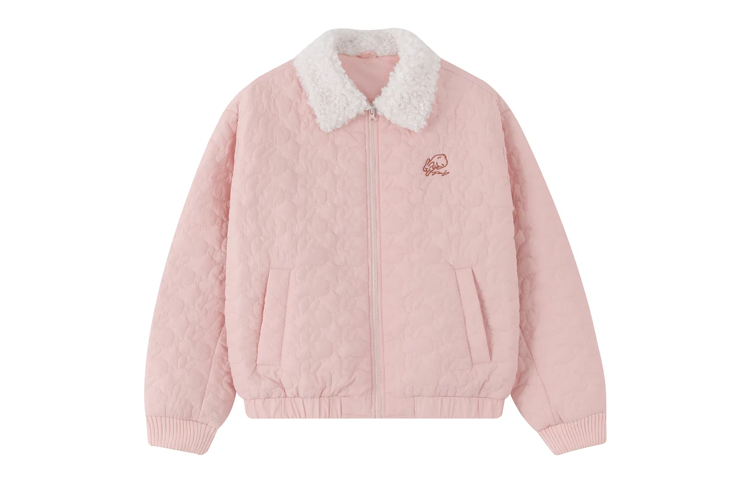 Детский пуховик с меховым воротником Puffer Jackets Unisex Fur Collar Moderate F426, Pink