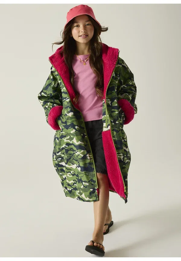 Водонепроницаемая переодевательная куртка, утепленная, Regatta, Cactus Camo Pink Potion, розовый