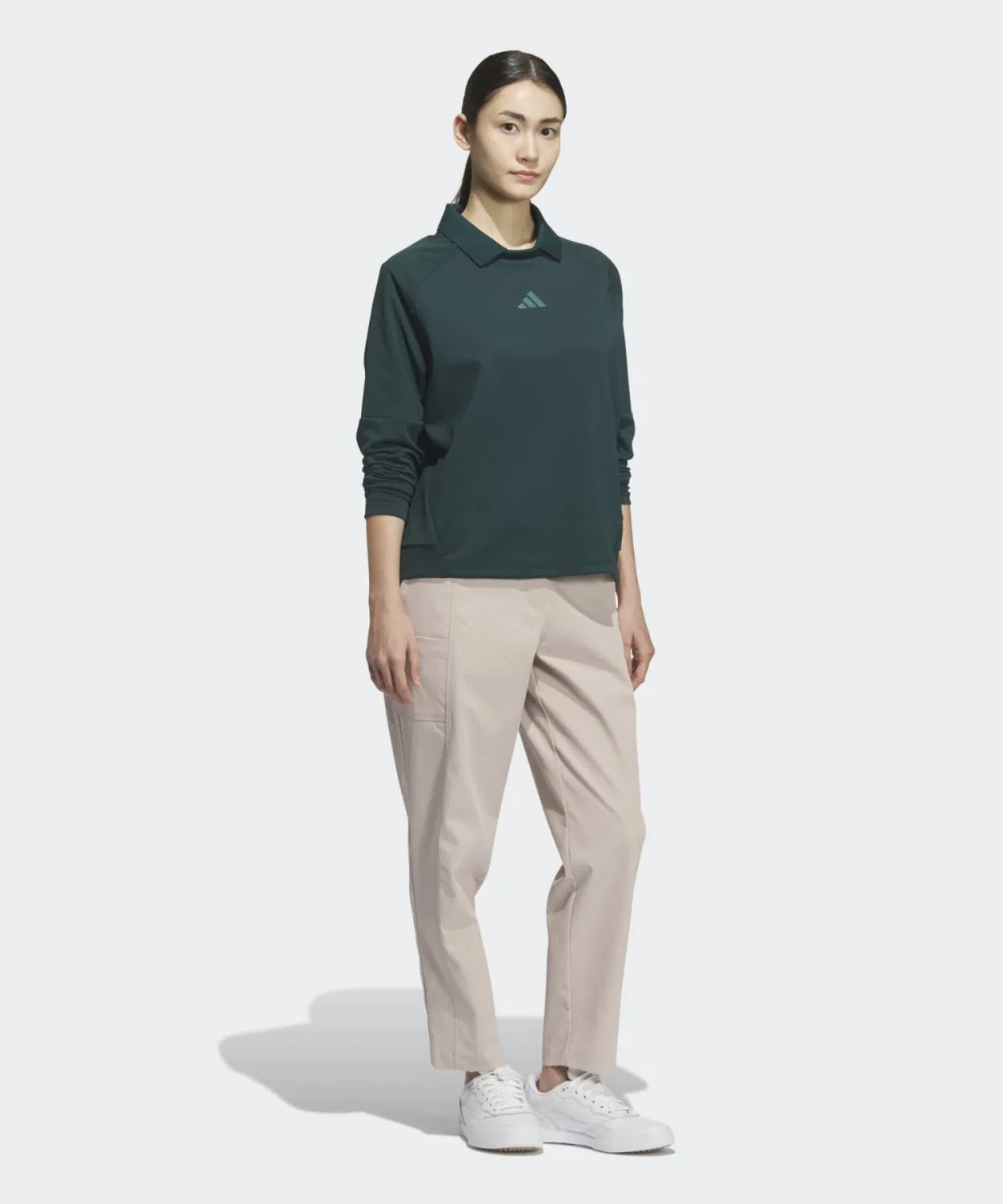 Женский свитшот с длинным рукавом свободный крой Adidas Golf, Green — фото 3