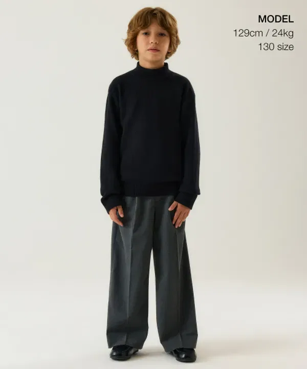 Водолазка трикотажная Essential Turtle Neck, Musinsa Standard Kids, черный — фото 2