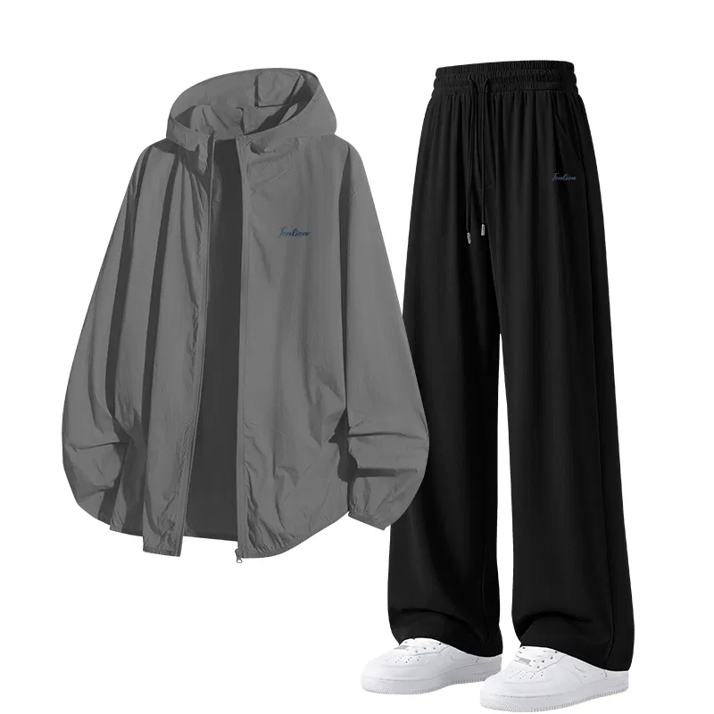 Детский комплект из кофты-худи и широких брюк Tonlion, Heather Grey