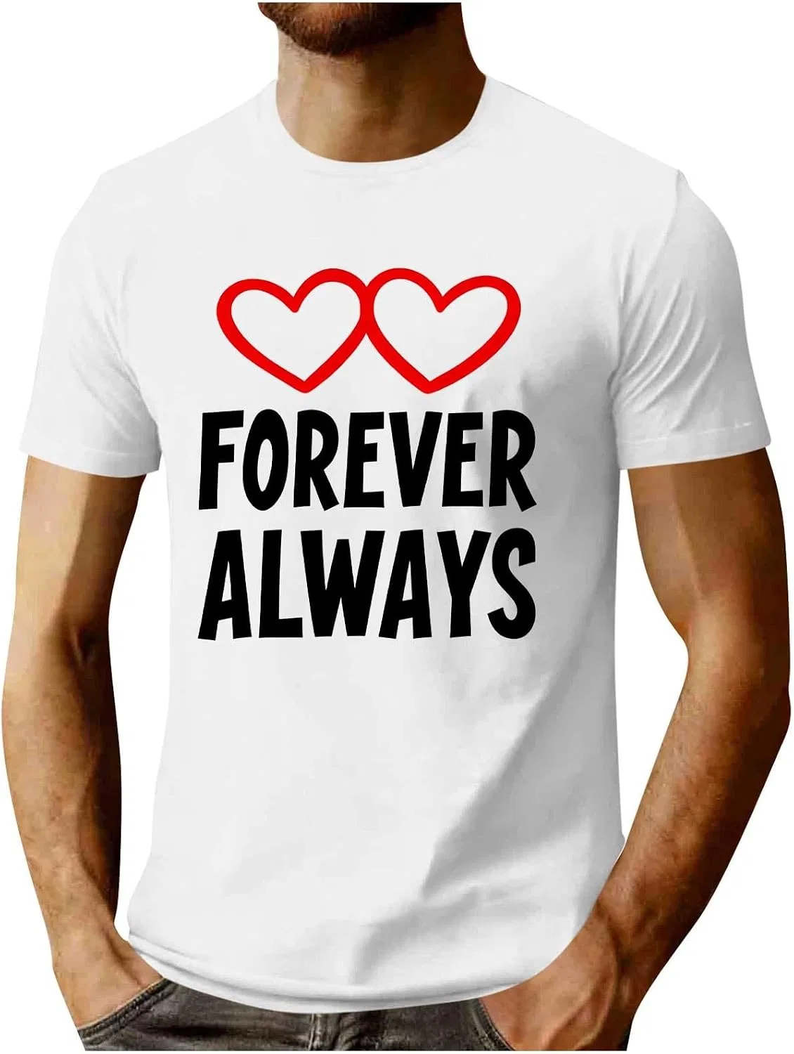 Мужская футболка с графическим принтом Forever Always, White