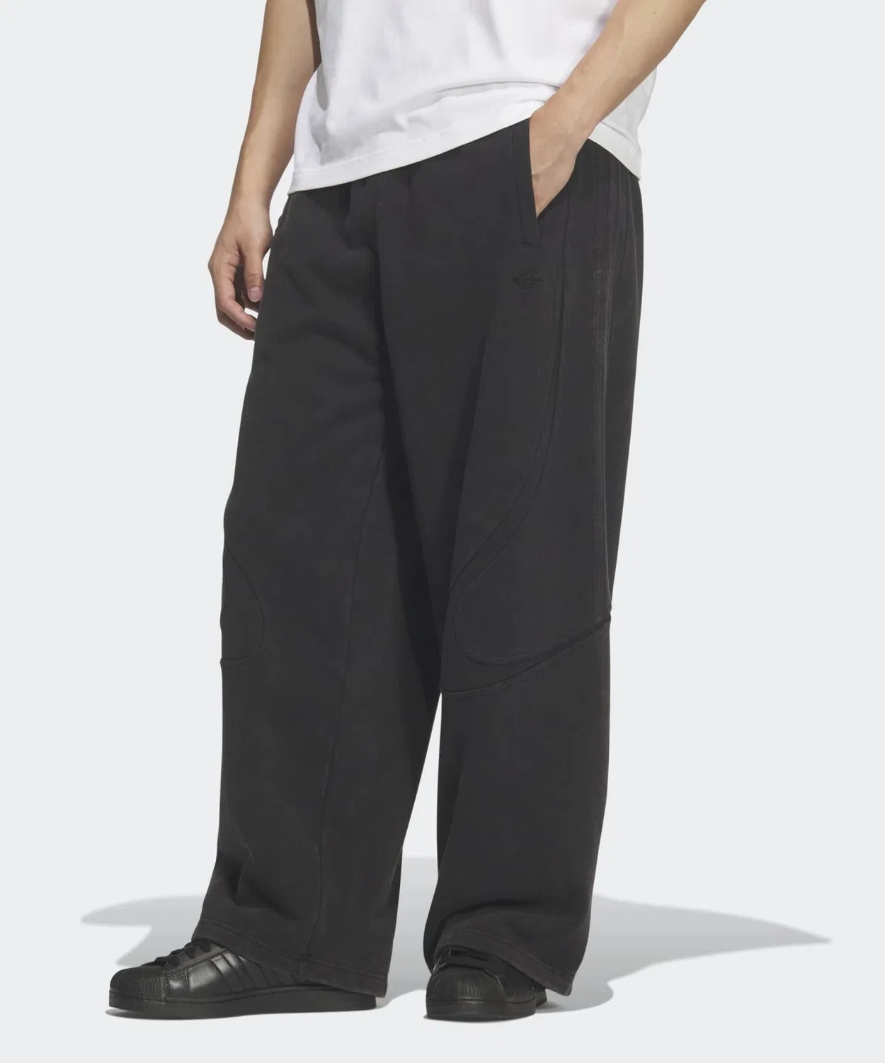Мужские джоггеры свободного кроя из французского футера Adidas Originals TG, Black — фото 3