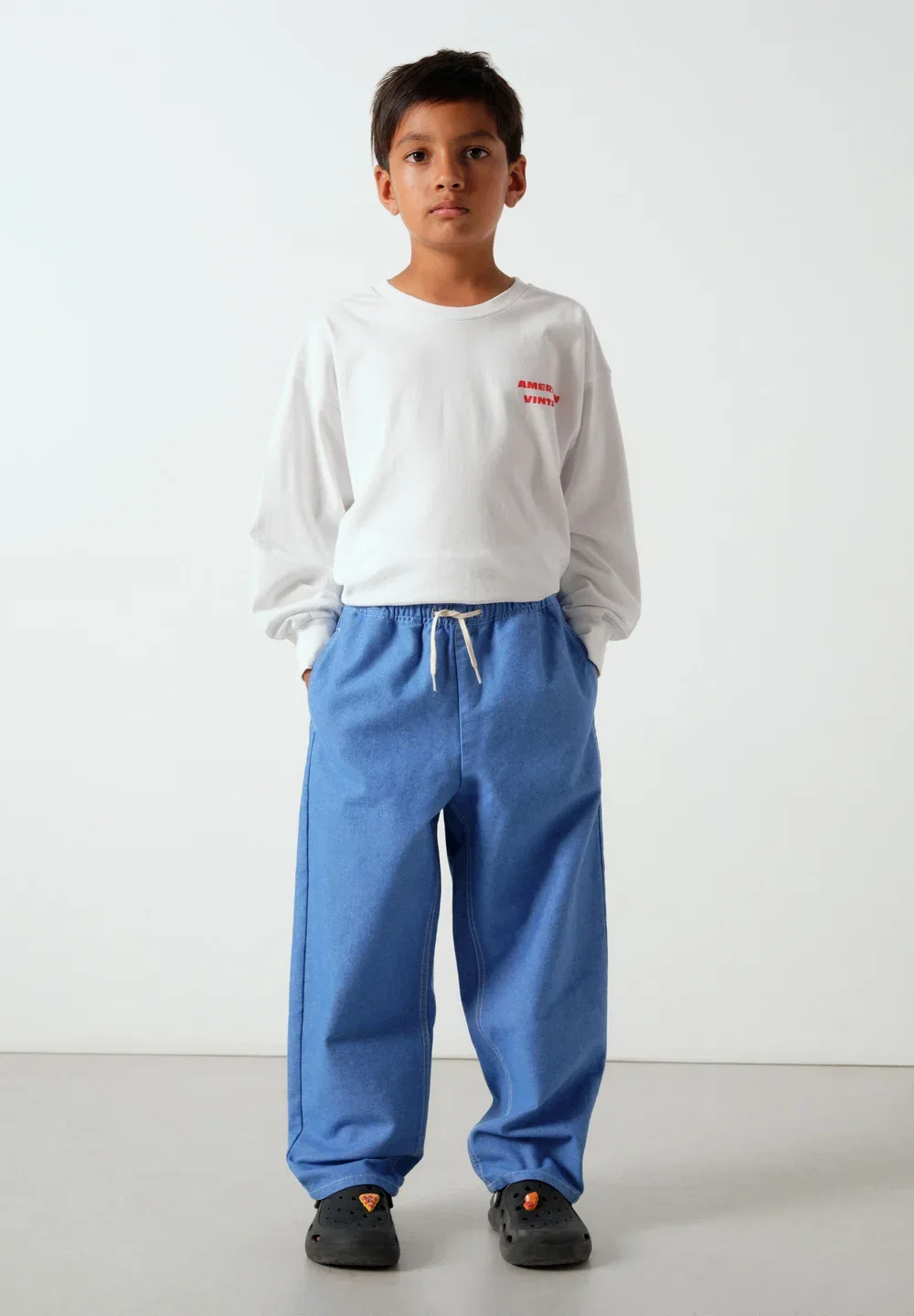 Детские джинсы Pantalon enfant pusway унисекс свободного кроя American Vintage, Cascade — фото 2