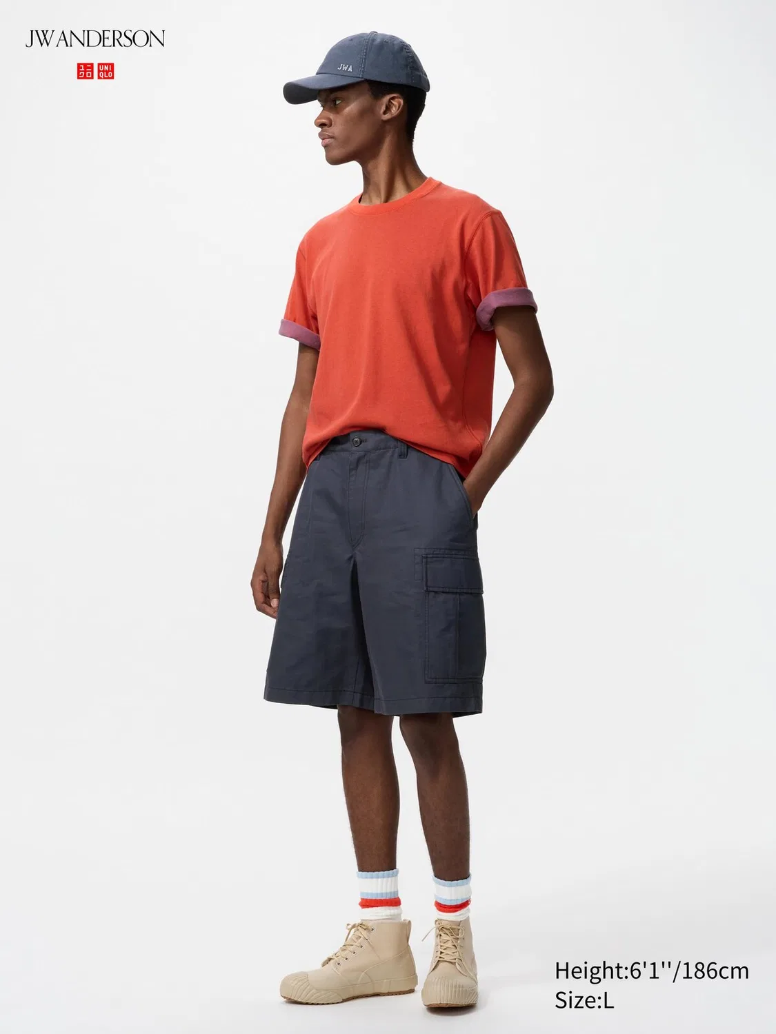 Шорты-карго Uniqlo, повседневные, темно-синий