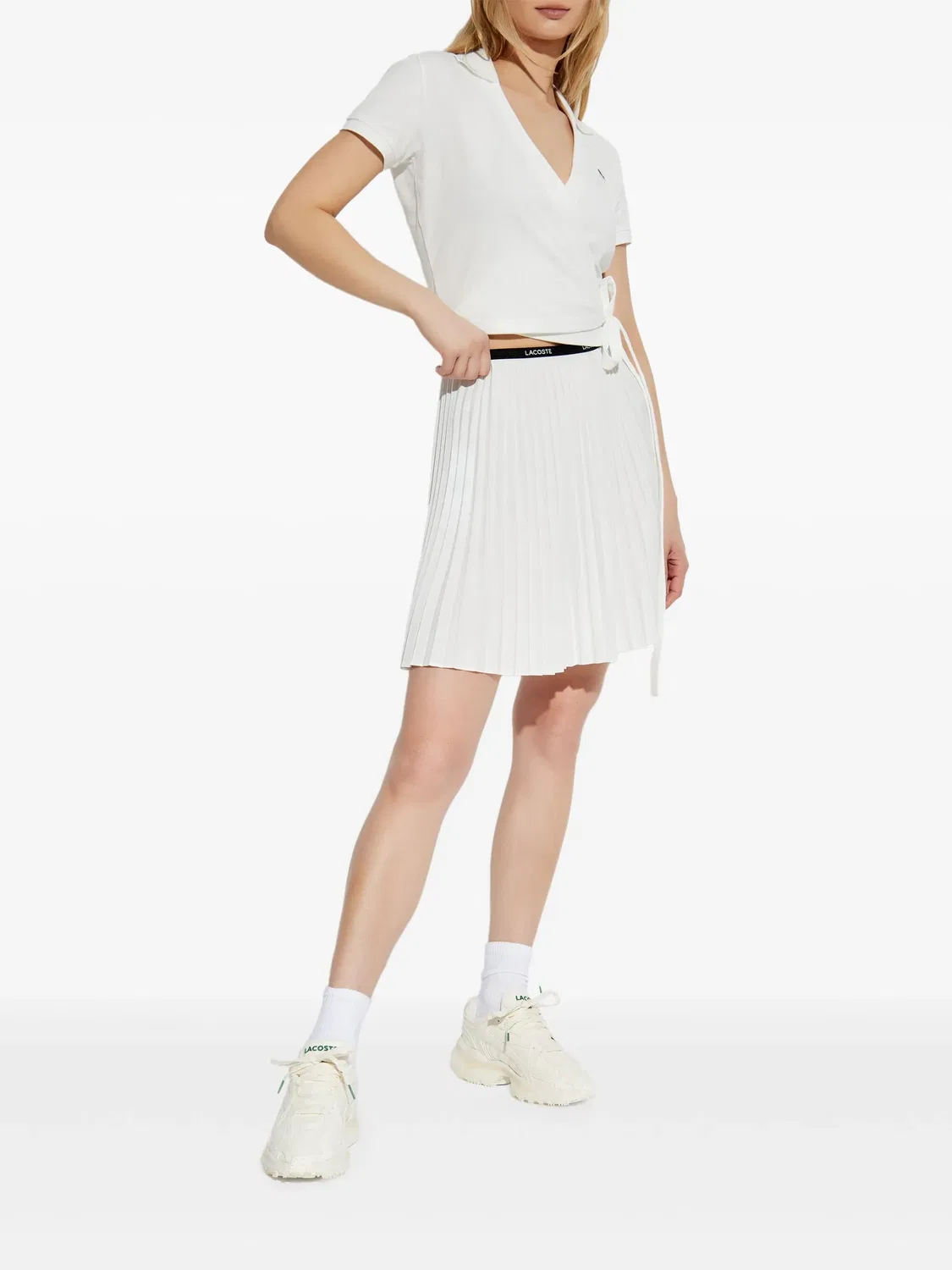 Плиссированная юбка Lacoste, белый — фото 4