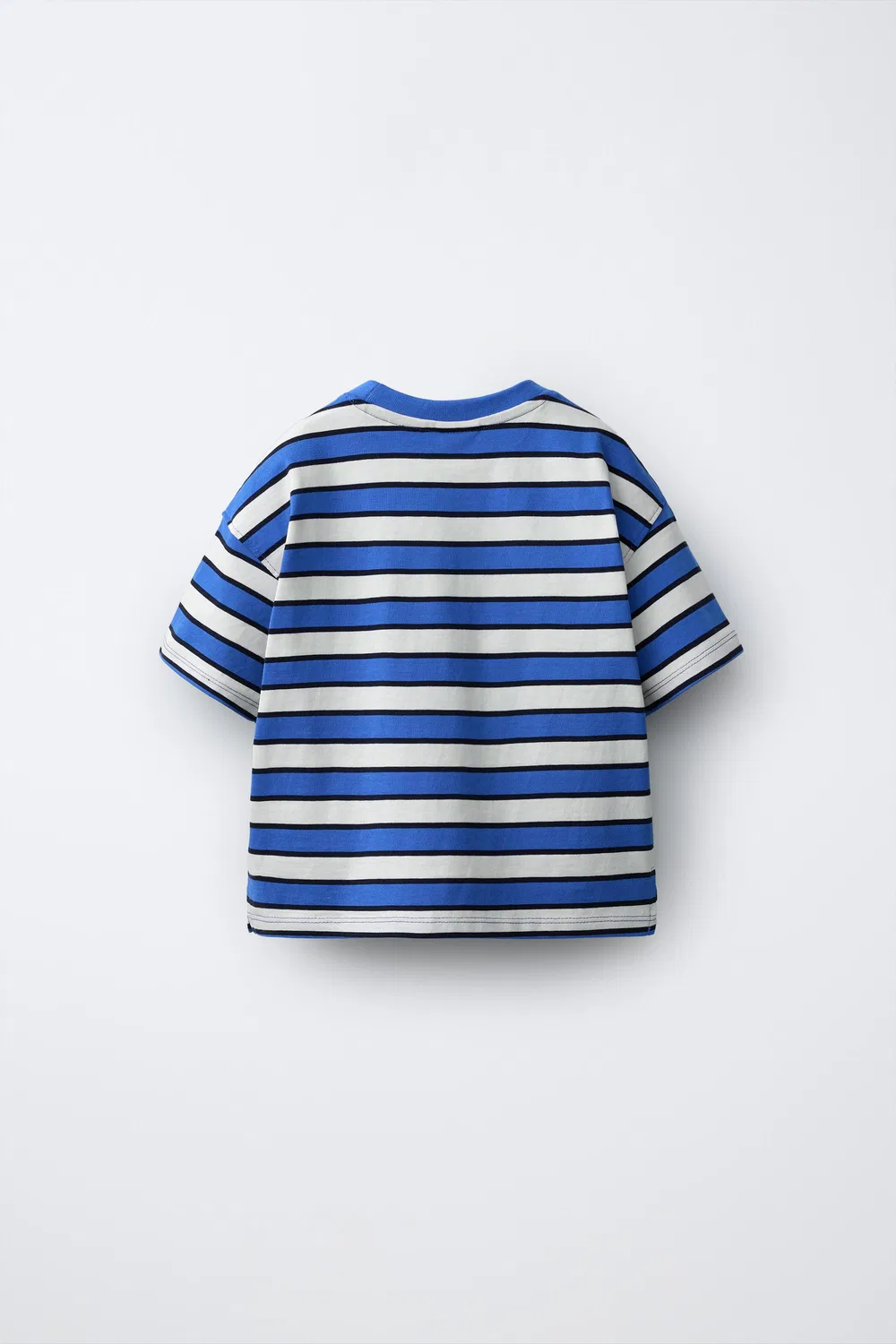 Полосатая футболка ZARA, Ecru/Blue — фото 2
