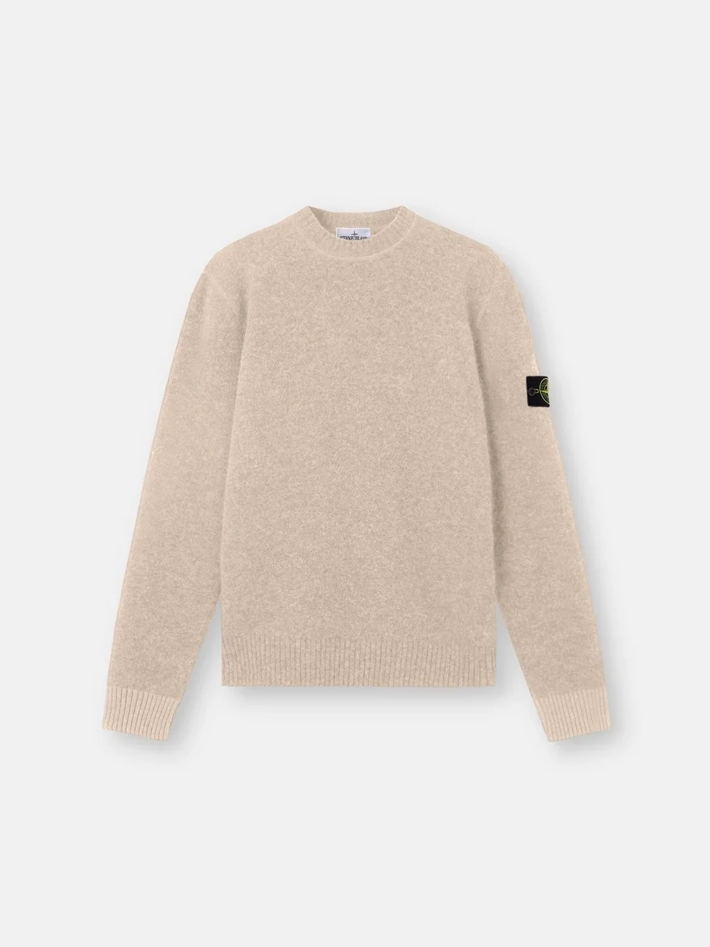 Мужской свитер Stone Island Loose-fit Crewneck With Contrast Knit Details,  песочно-меланжевый — фото 2