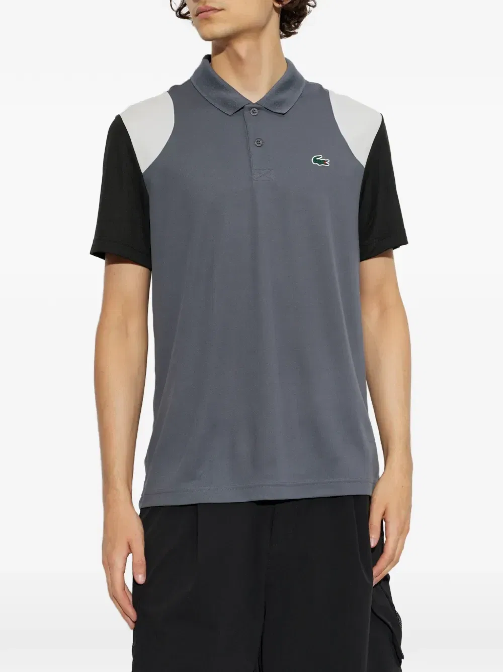 Рубашка-поло с нашивкой-логотипом Lacoste, серый — фото 3
