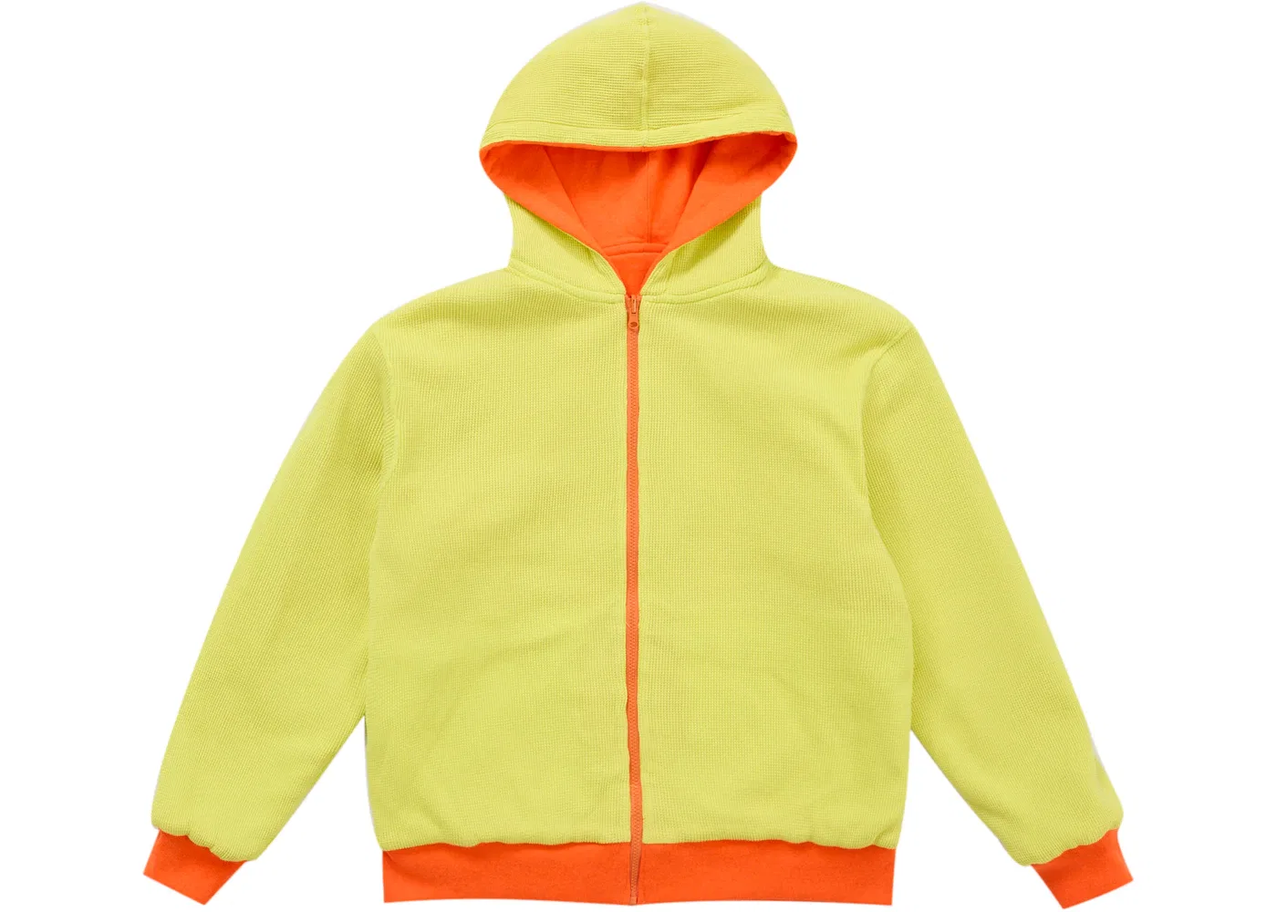 Мужская худи-олимпийка на молнии с принтом Supreme Reversible Work Zip Up Hooded Sweatshirt, Orange — фото 2