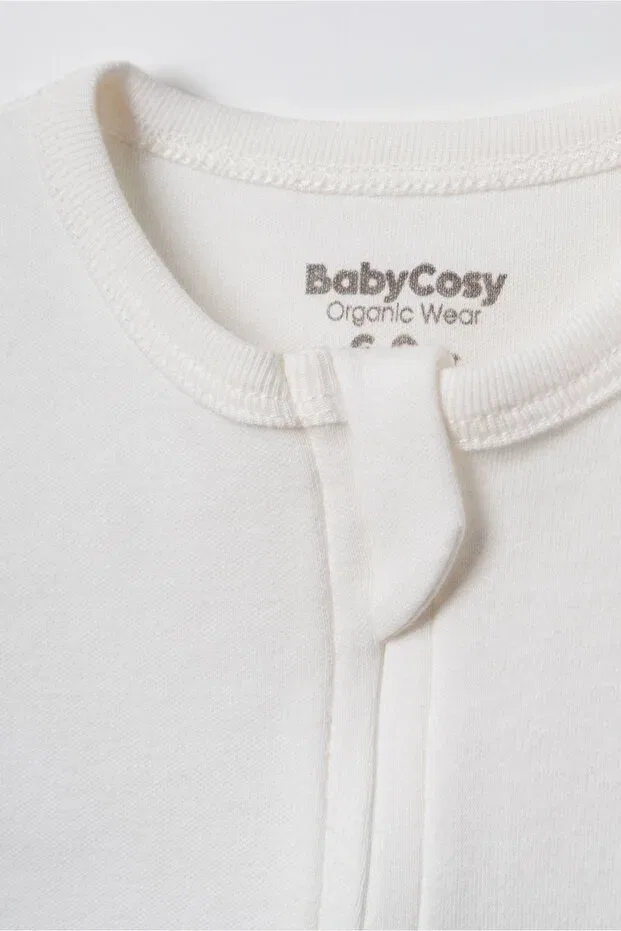 Детский комбинезон с коротким рукавом Babycosy Organic Wear, Ecru — фото 4