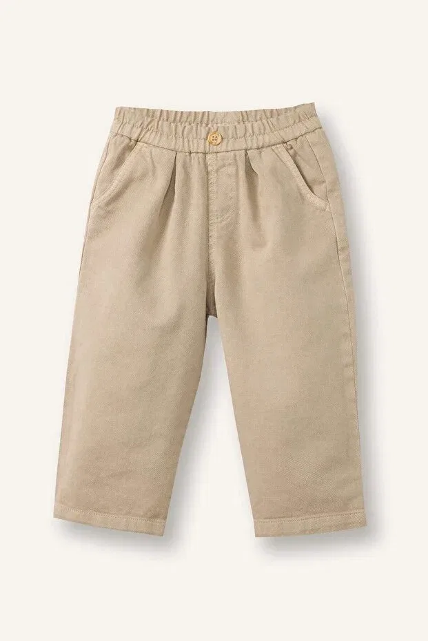 Детские брюки для мальчиков хлопковые Defacto, Beige-Bg186