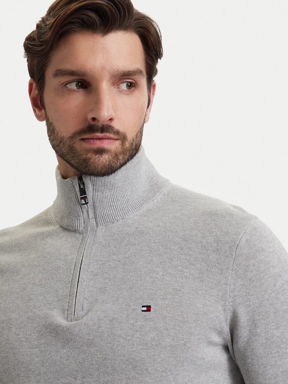 Мужской пуловер стандартного кроя Tommy Hilfiger, светло-серый — фото 4
