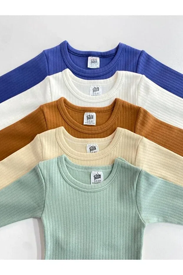 Детское боди с длинным рукавом Basics Trio Bebe, Asorti — фото 4