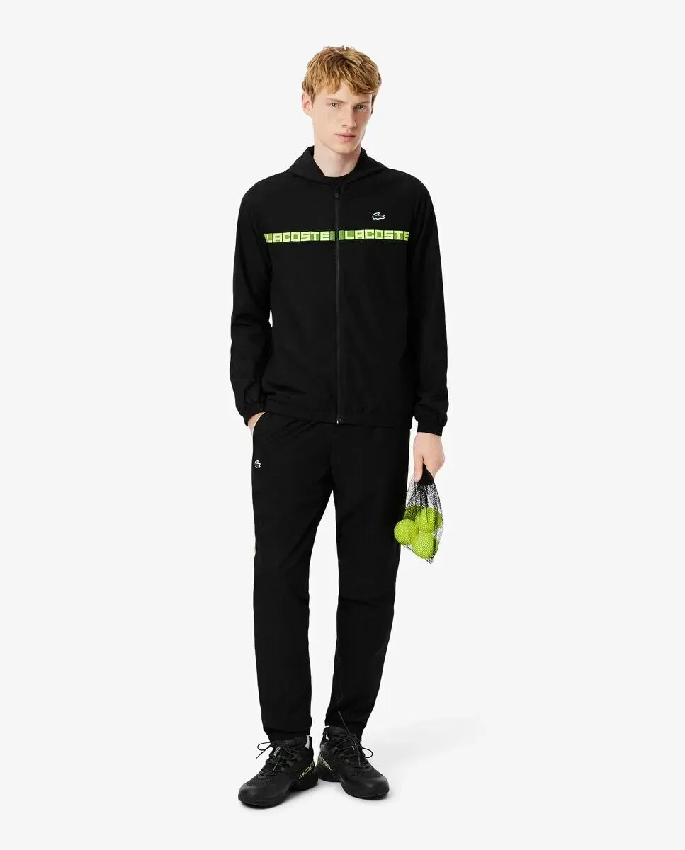Мужской спортивный костюм с полосками и логотипом Lacoste, Negro