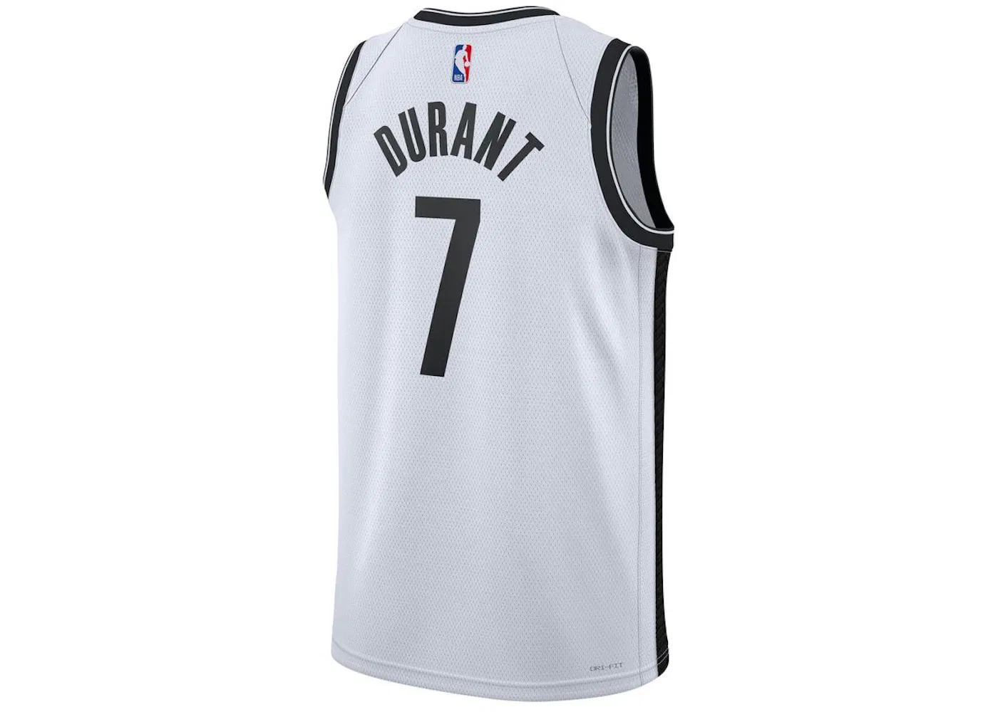 Мужская игровая футболка с длинным рукавом Nike NBA Brooklyn Nets Kevin Durant 2023/24 Association Edition Jersey, Cloud White/Core Black — фото 2