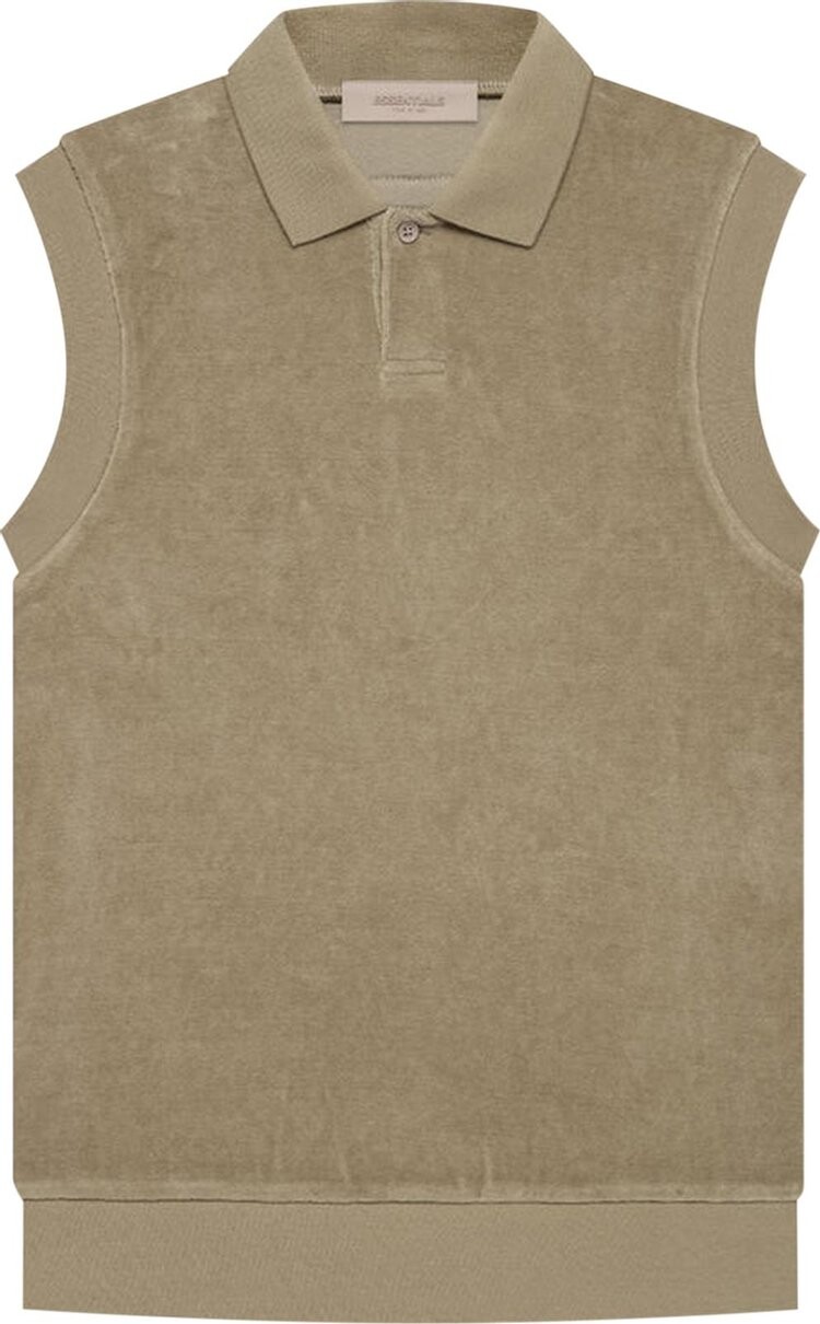 

Поло Fear of God Essentials Velour Sleeveless Polo 'Oak', коричневый
