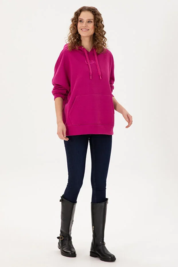 Женские свитшот с капюшоном U.S. Polo Assn., Fuchsia — фото 4