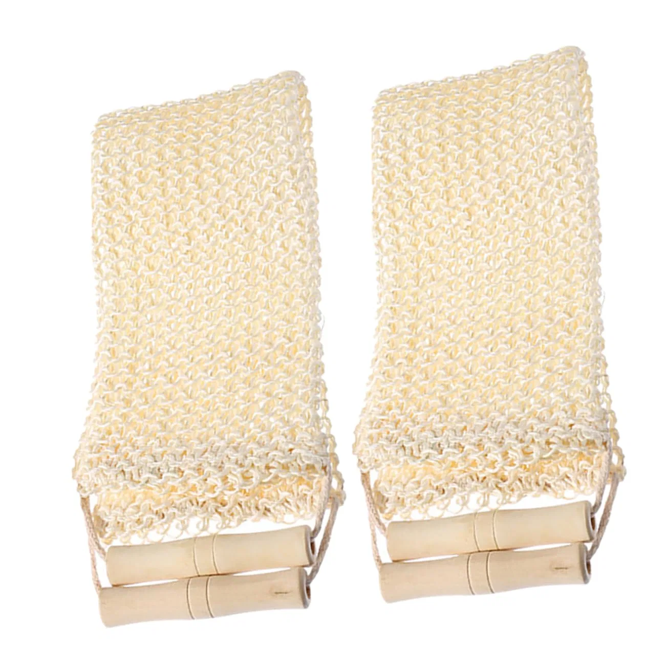 Мочалка для тела с деревянной ручкой, CALLARON, 2 шт, 55x11x2 см, Beige