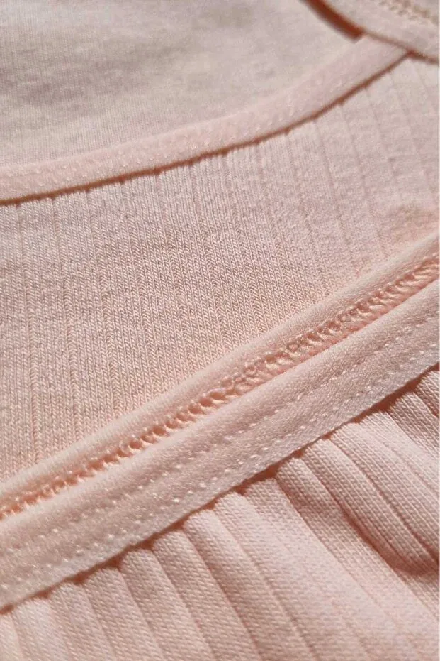 Детский комплект маек и трусов для девочек Premium Ribbed Combed Cotton Fabric Strap Tezzgelsin, Colored — фото 4