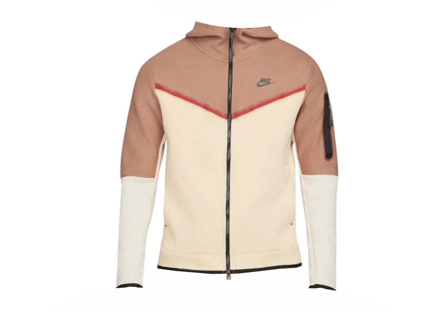 Мужская худи с длинным рукавом Nike Sportswear Tech Fleece Full Zip Hoodie, Mineral Clay/Sand White