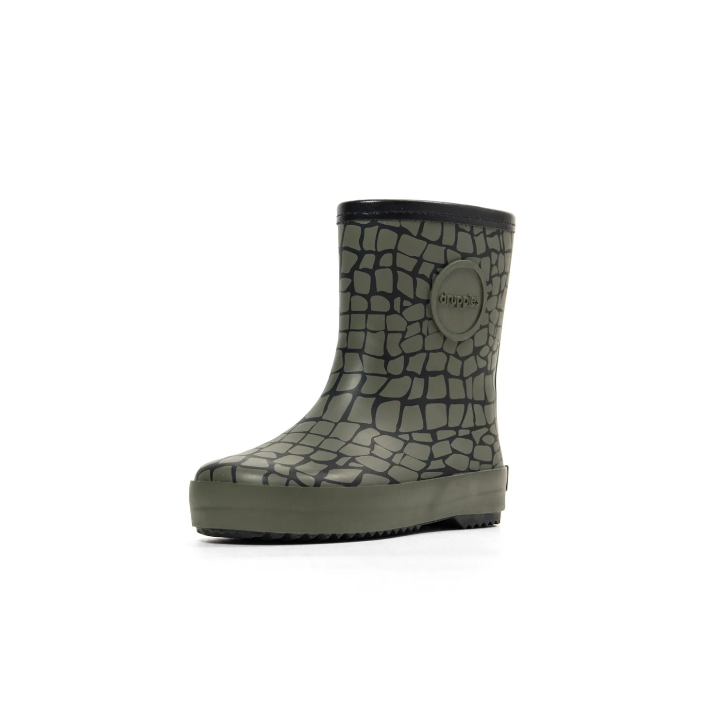 Детские резиновые сапоги с флисовой подкладкой Druppies, Olive/Black