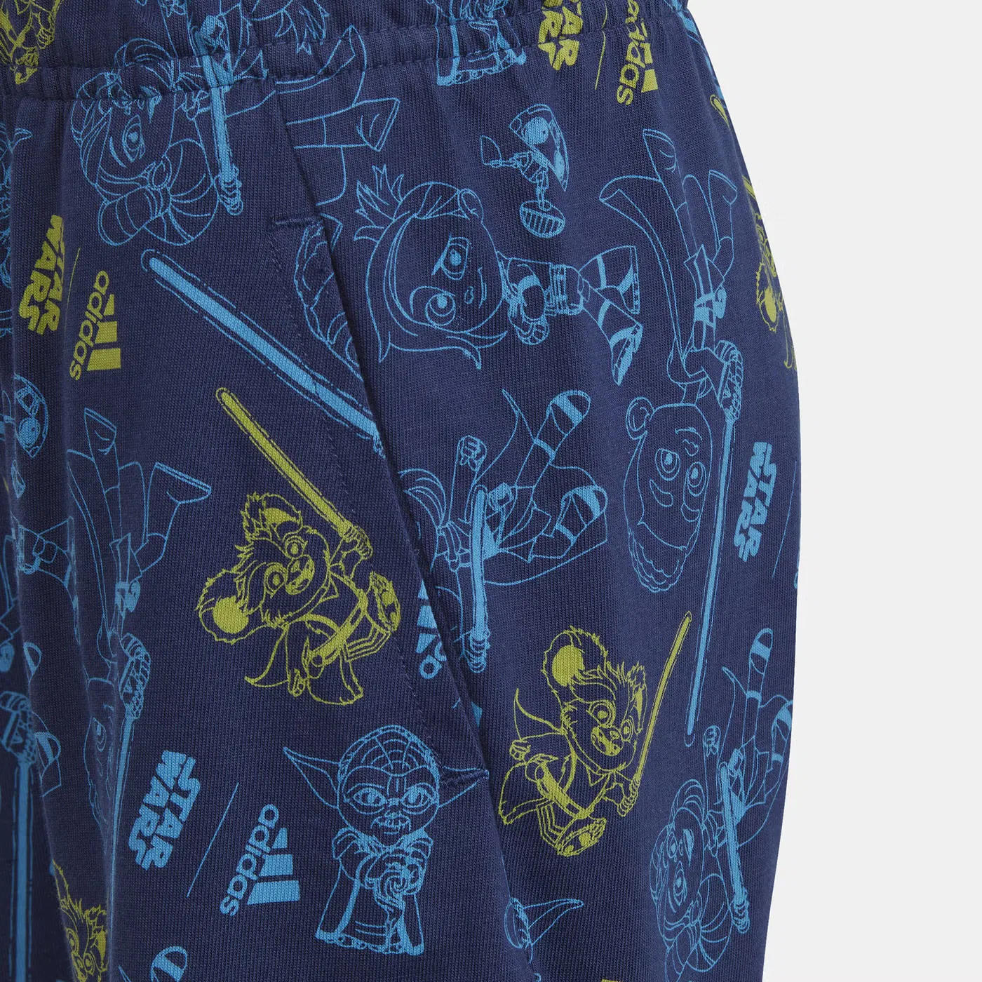 Комплект футболки и шорт с принтом Young Jedi Adidas, белый — фото 4