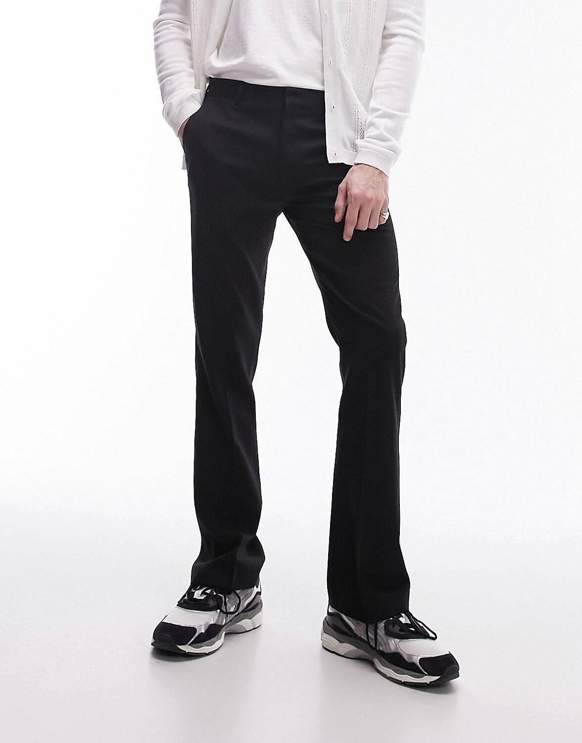 

Брюки Topman Straight Flare, черный