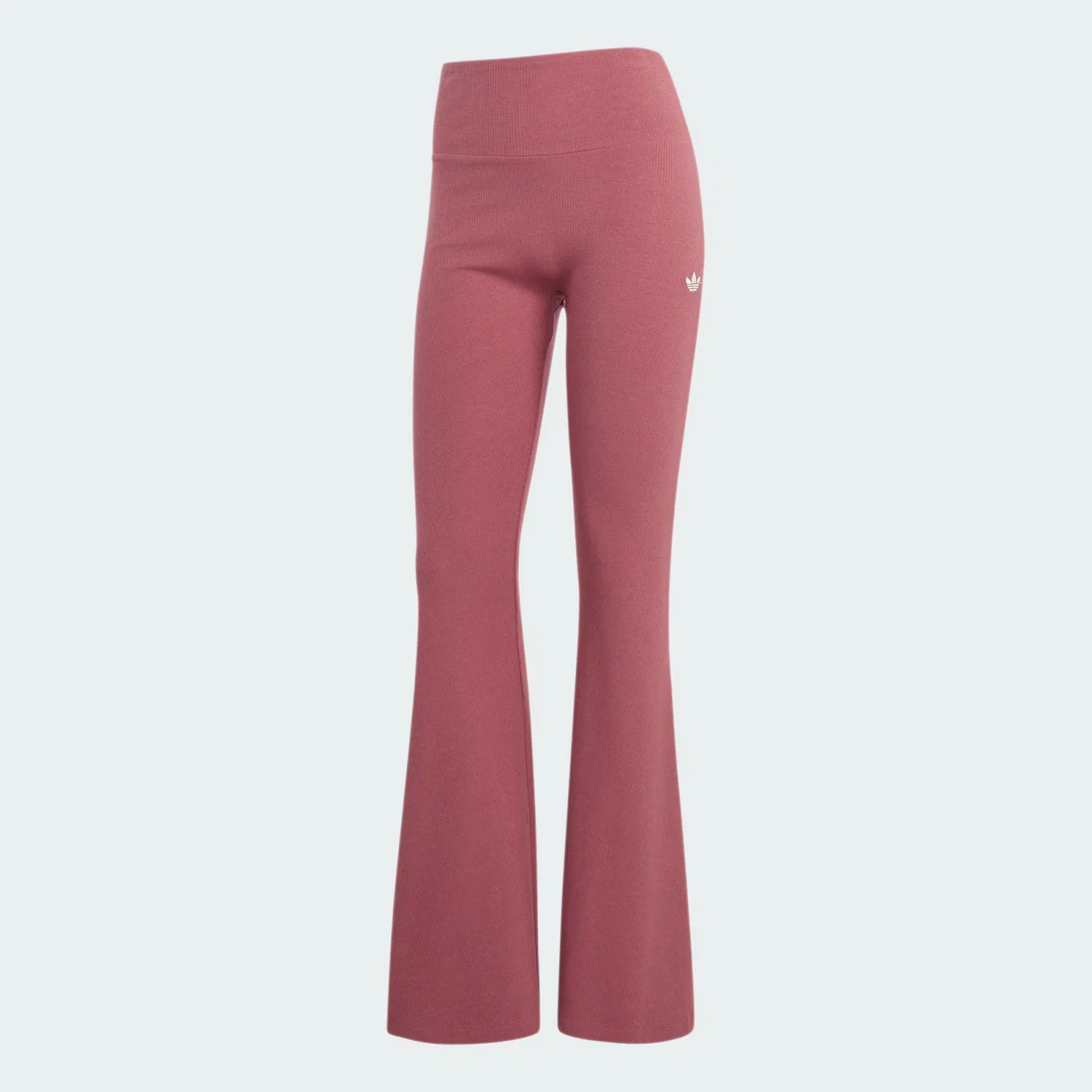 Женские леггинсы расклешенные с рубчатой вязкой Essentials Rib Flared Adidas Originals, бордовый — фото 4