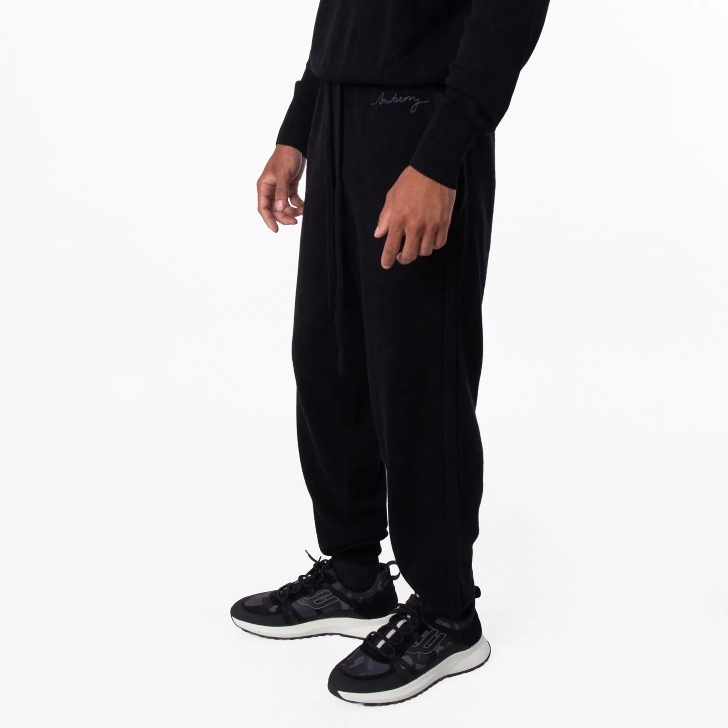 Брюки спортивные из кашемира Logo Embroidered Burberry, Black